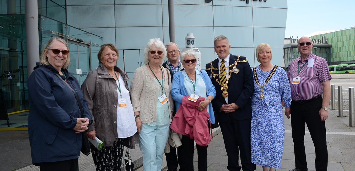 Crowds gather at Riverfront Theatre, Newport copyright Stuart Render