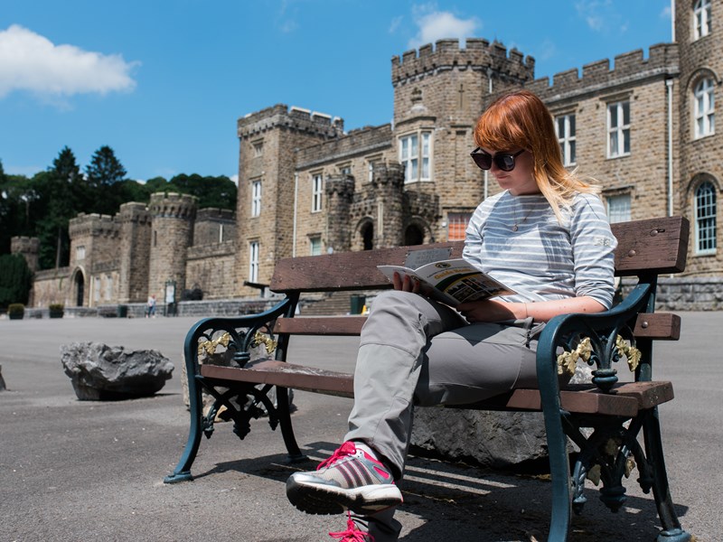 Stepping stones outside Ogmore Castle